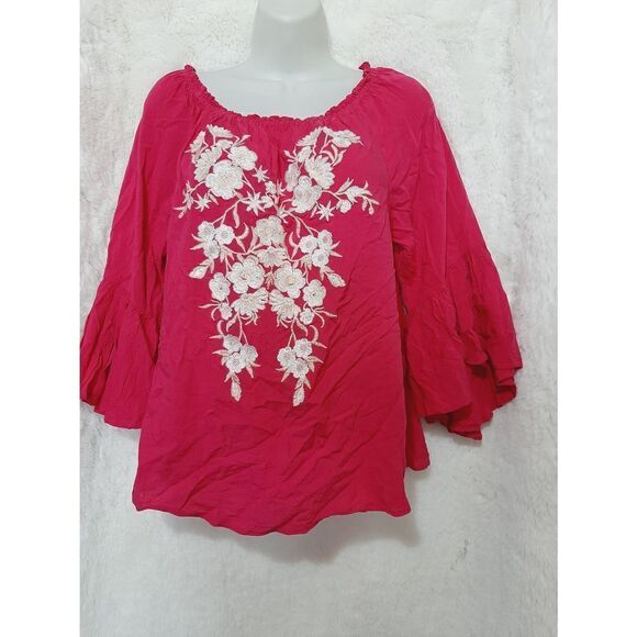 Andree by unit pink bohemian embroidered top - Picture 5 of 8